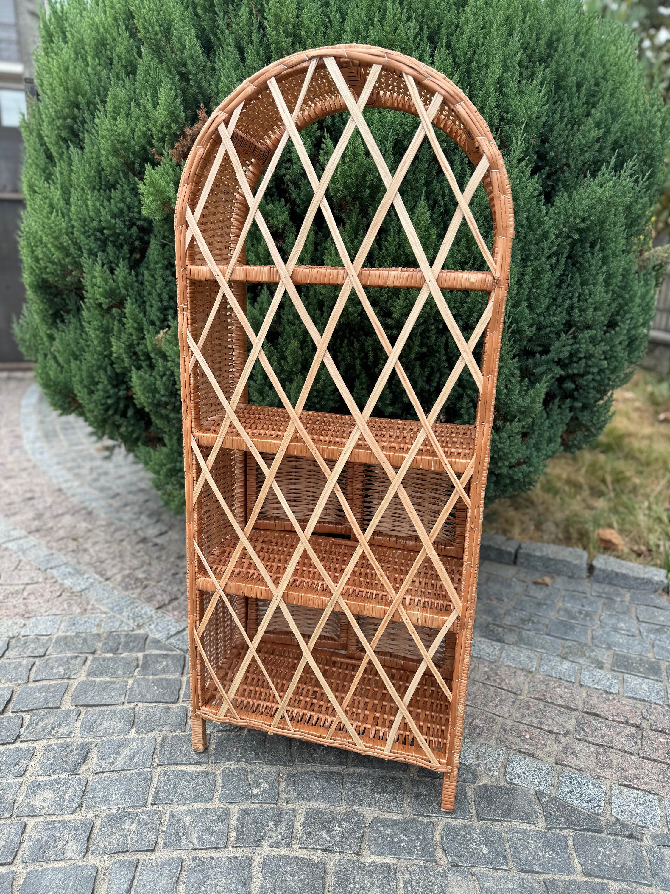 Wicker Shelf, Storage shelf, Bookshelf, Plant shelf, Rattan shelf